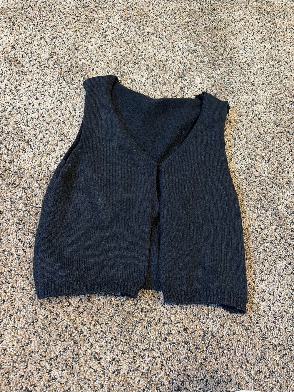 SHEIN Black V-Neck Knit Tank Top